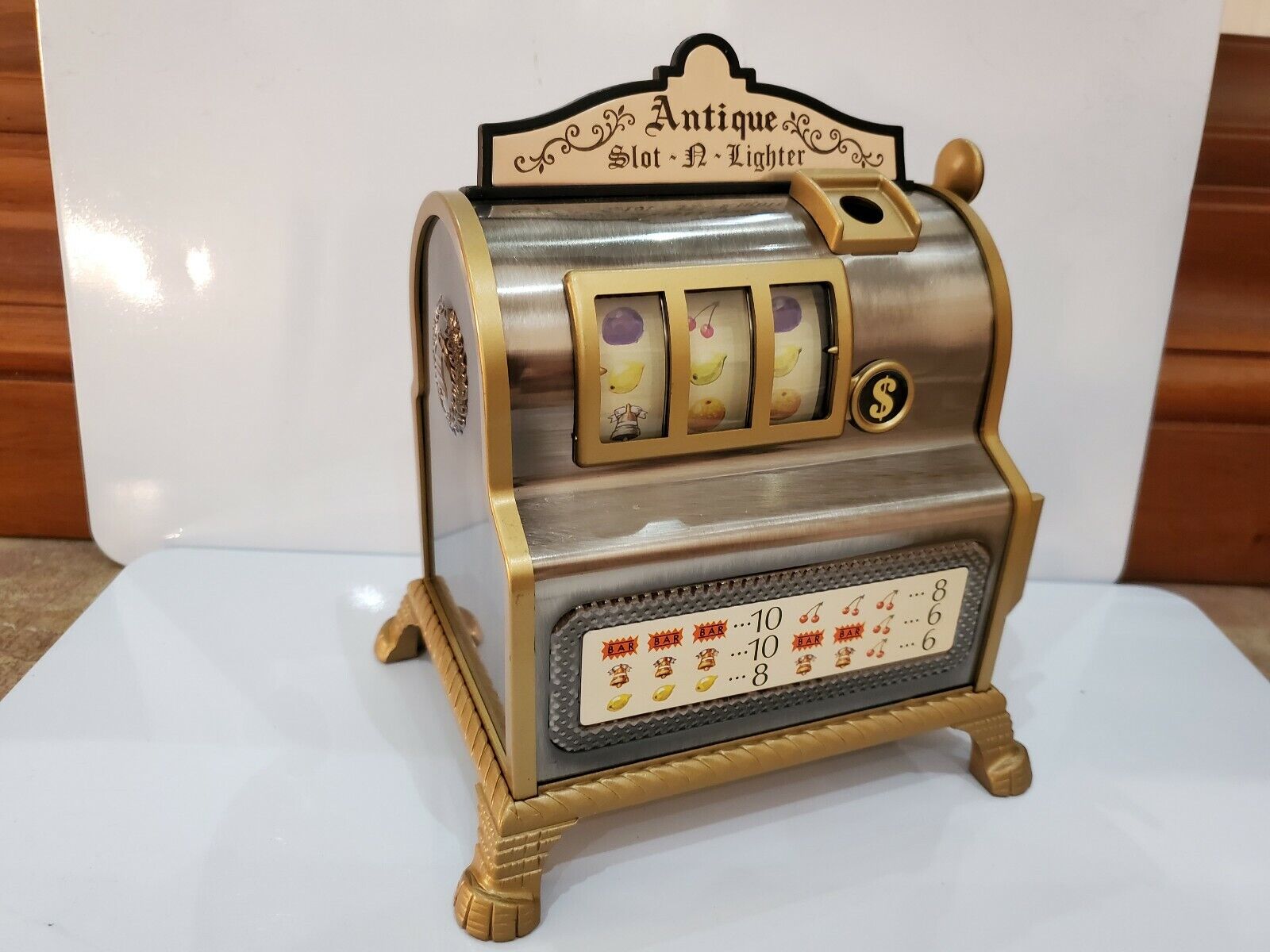 NOS Working Waco Slot Machine Antique Slot-N-Lighter Lighter, Orig. Box  1906.48