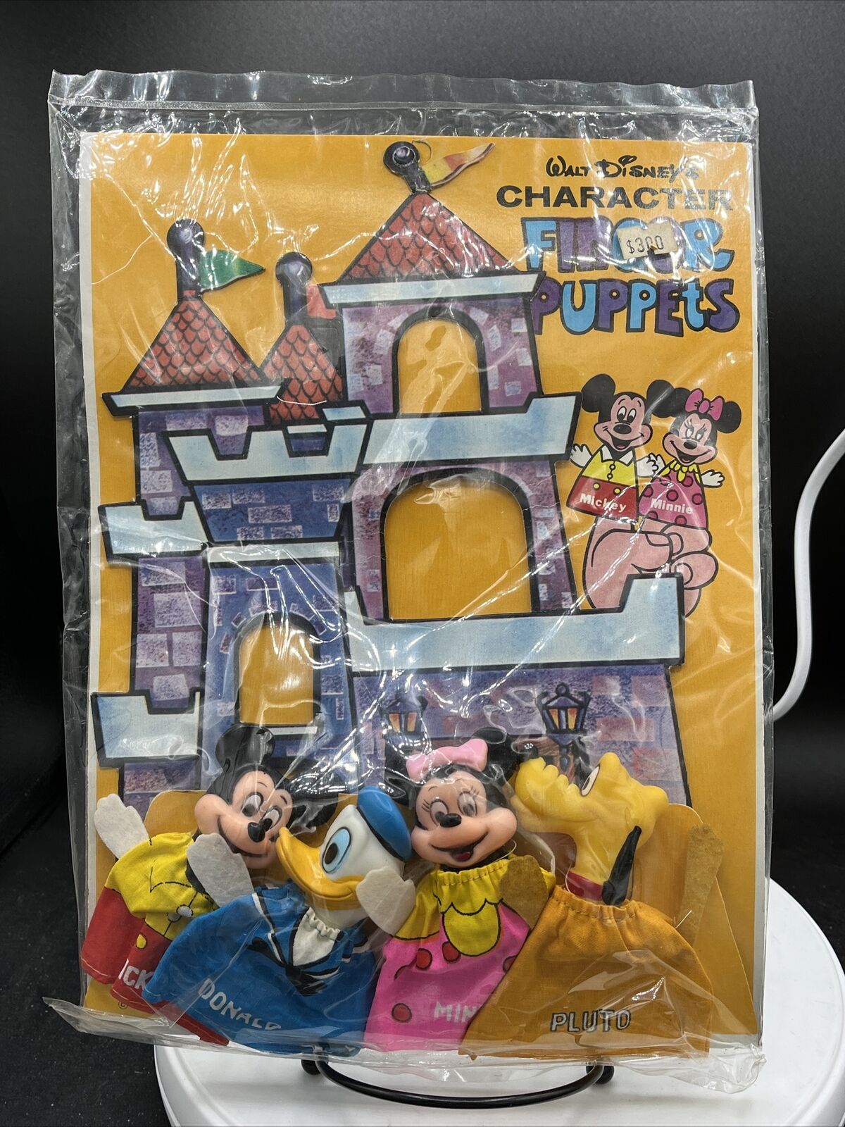 NOS Walt Disney Finger Puppets: Mickey - Minnie - Pluto - Donald Duck - 1970’s