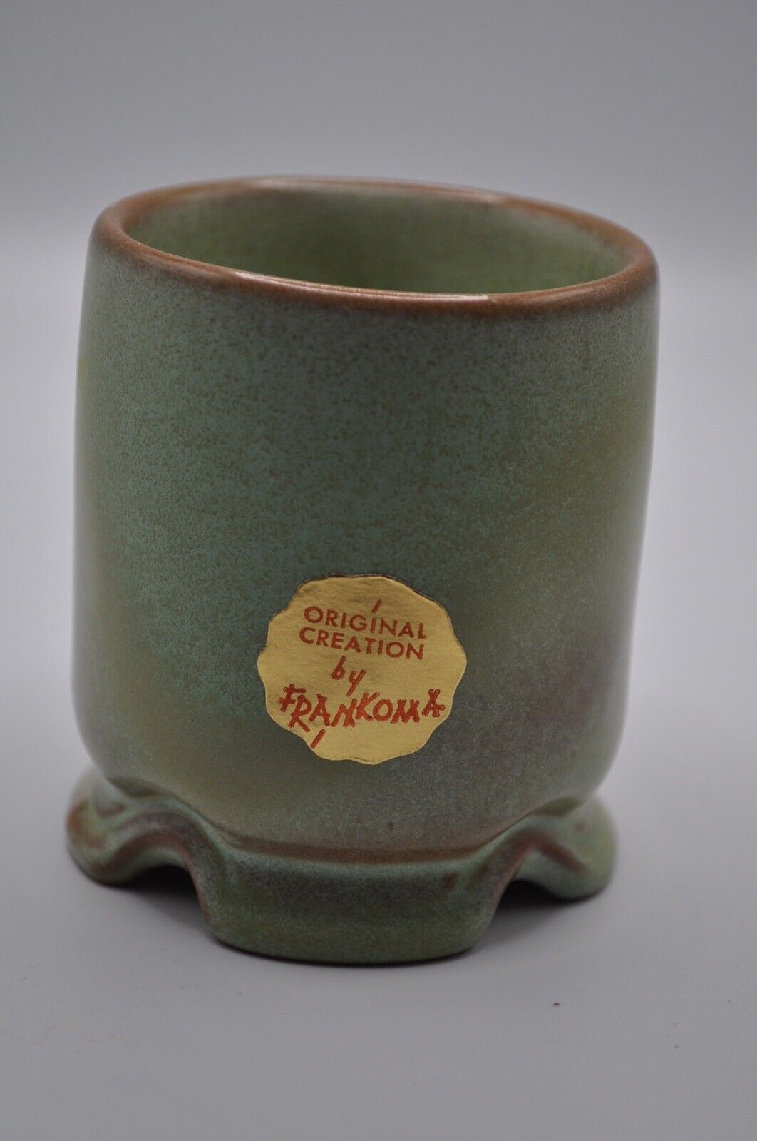 Vintage Frankoma Pottery 1B Sugar / Prarie Green with Original Tag