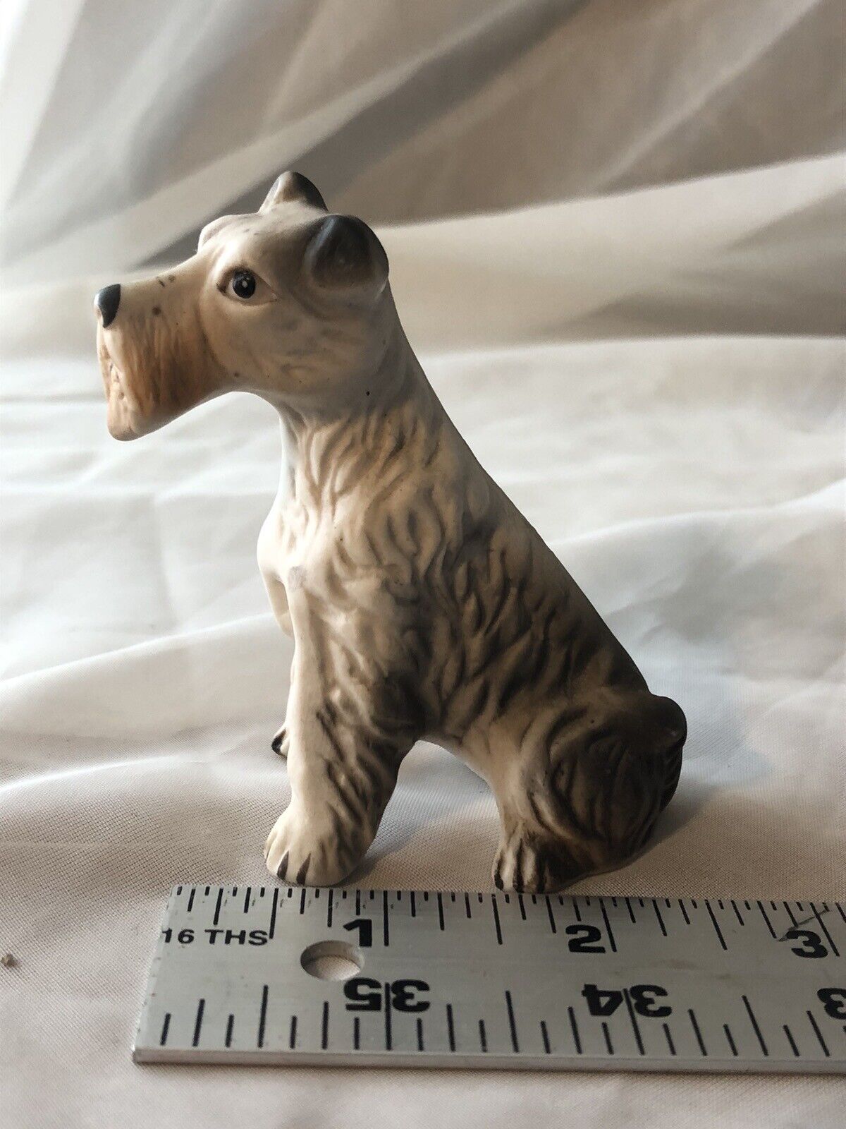 Miniature Cute Vintage Schnauzer Dog Figurine