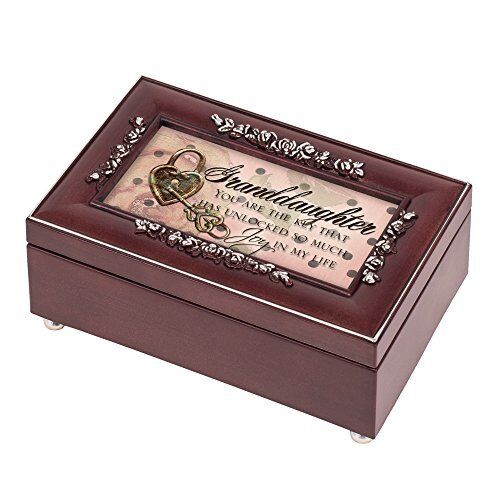 Granddaughter Joy Wood Jewelry Music Box Plays You are my Sunshine