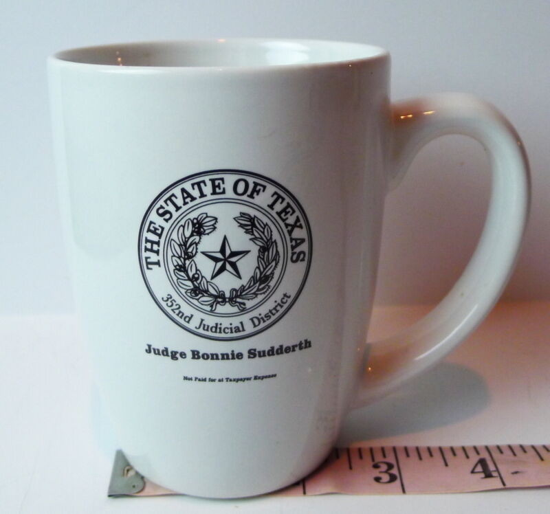 TEXAS Judicial District Coffee Mug Judge Bonnie Sudderth Vintage 352nd Court