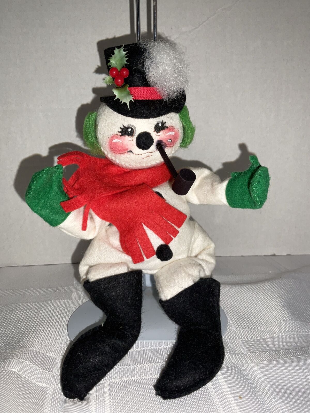 VTG Annalee Mobilitee Dolls Frosty The Snowman Pipe Christmas Doll Figure READ