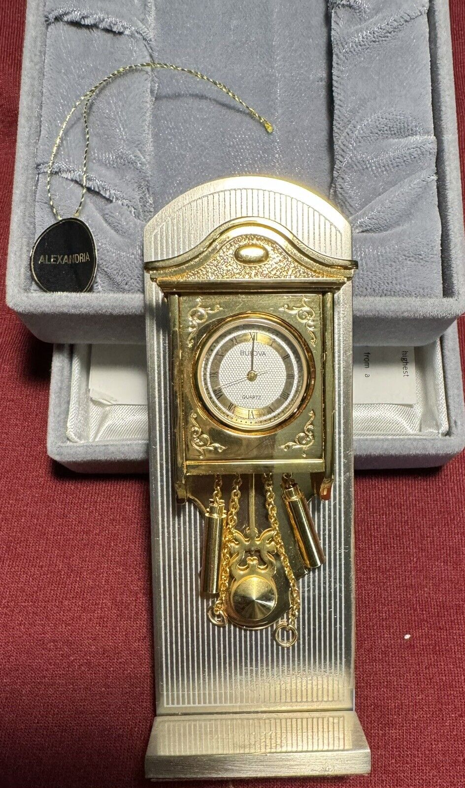 Vtg Bulova Miniature Clock Alexandria  B0532 Nice Japan