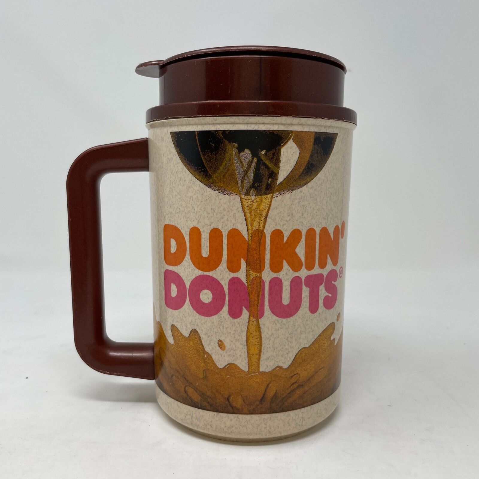Vintage Dunkin Donuts  Coffee Travel Mug Plastic Thermo Whirley 1980’s 