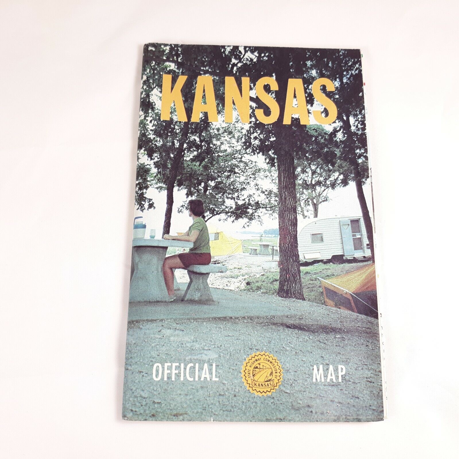 Kansas Official Map Highway Road Map Vintage