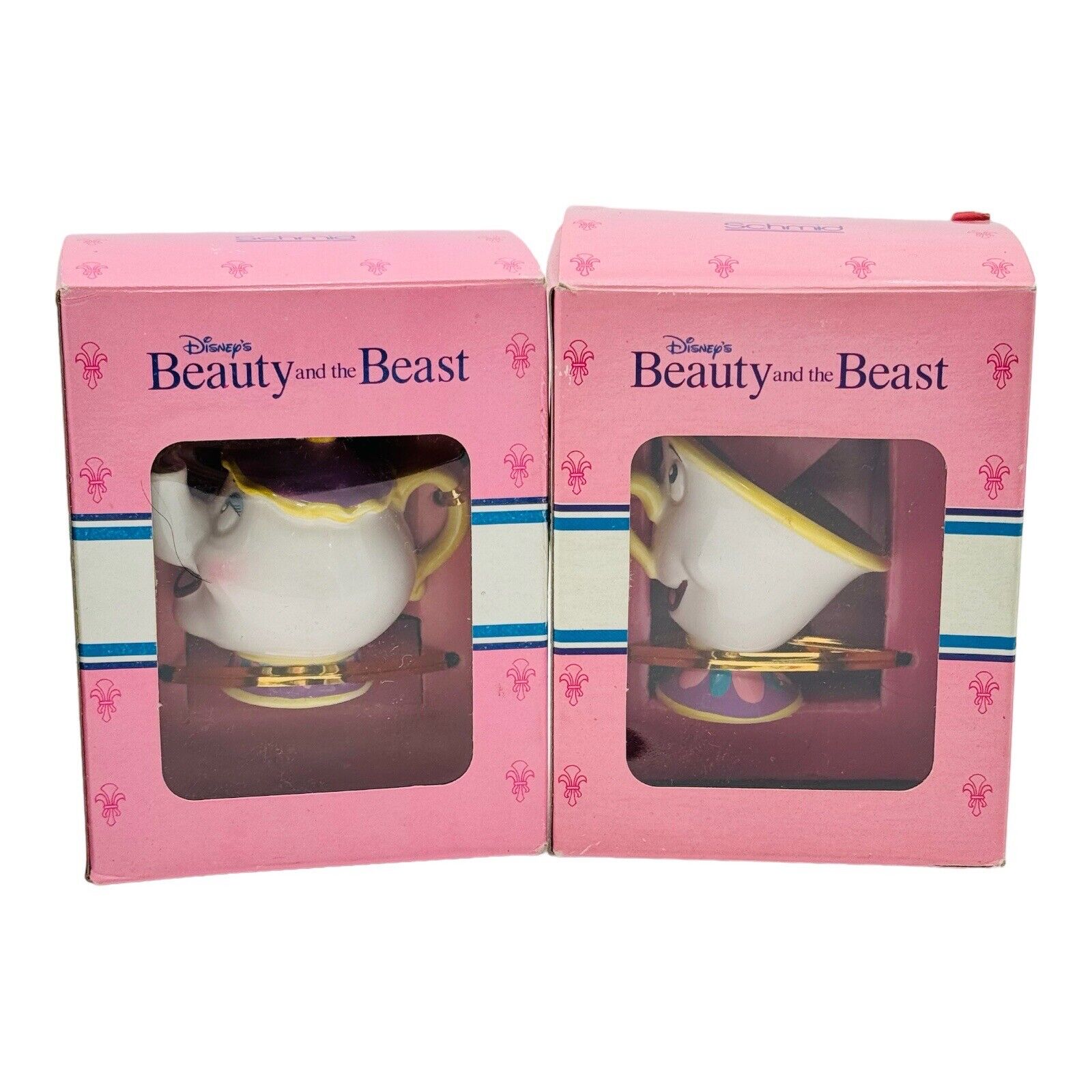 Schmid Disney’s Beauty And The Beast Set Of 2 Mrs Potts Chip Figurine NEW IN BOX