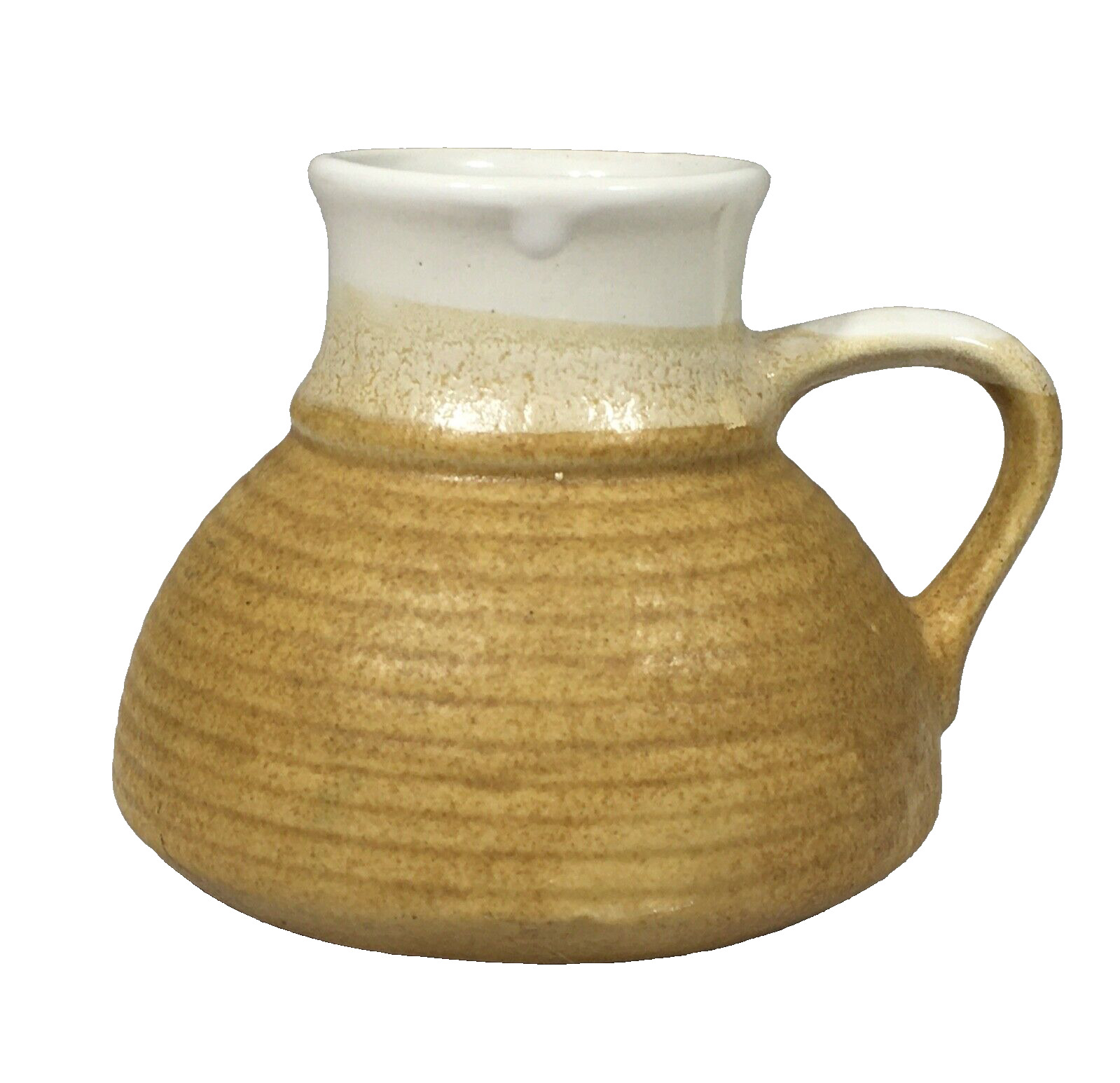 Vintage No Spill Mug Pottery Beehive Honey Brown Glazed