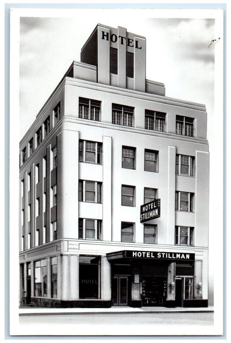 c1940's Hotel Stillman Building Ocean Blvd Long Beach CA RPPC Photo Postcard