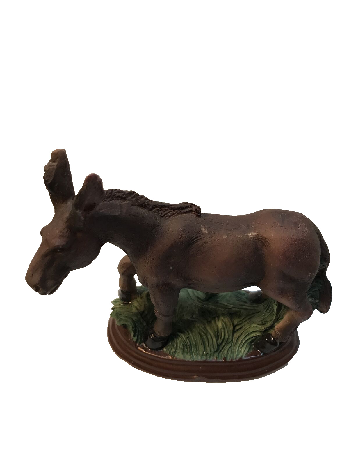 Ceramic World And Company Poly Resin Donkey Standing In Grass