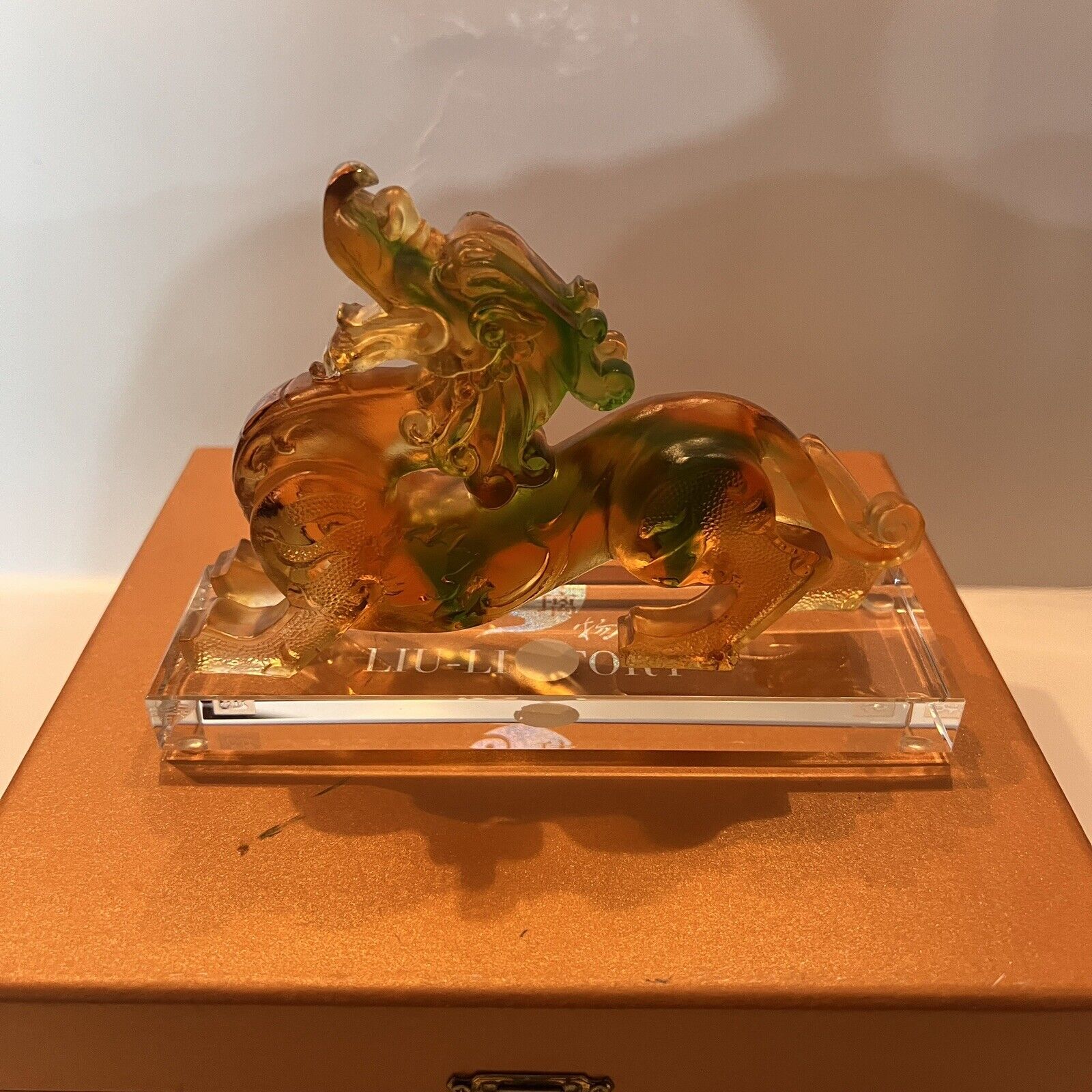 Liu-Li Story Crystal Dragon sculpture crystal glass