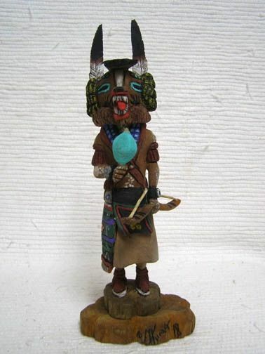 Hopi Native American Kachina Doll Full Figure Badger by Marlon Huma