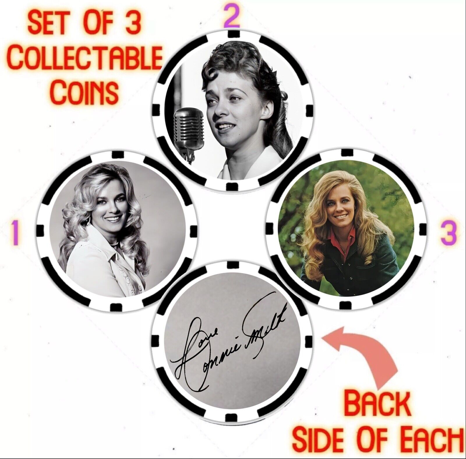 CONNIE SMITH - COUNTRY MUSIC LEGEND - COMMEMORATIVE POKER CHIP ***SIGNED***