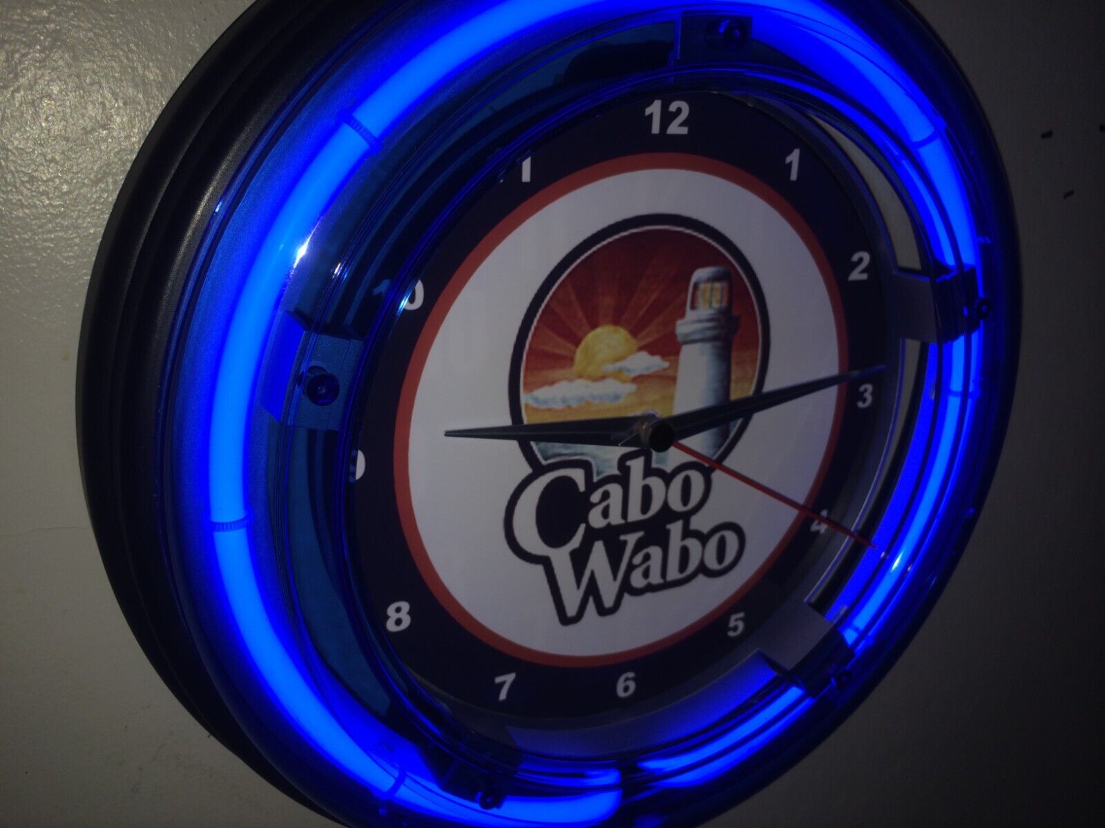 Cabo Wabo Tequila Bar Man Cave Neon Wall Clock Advertising Sign