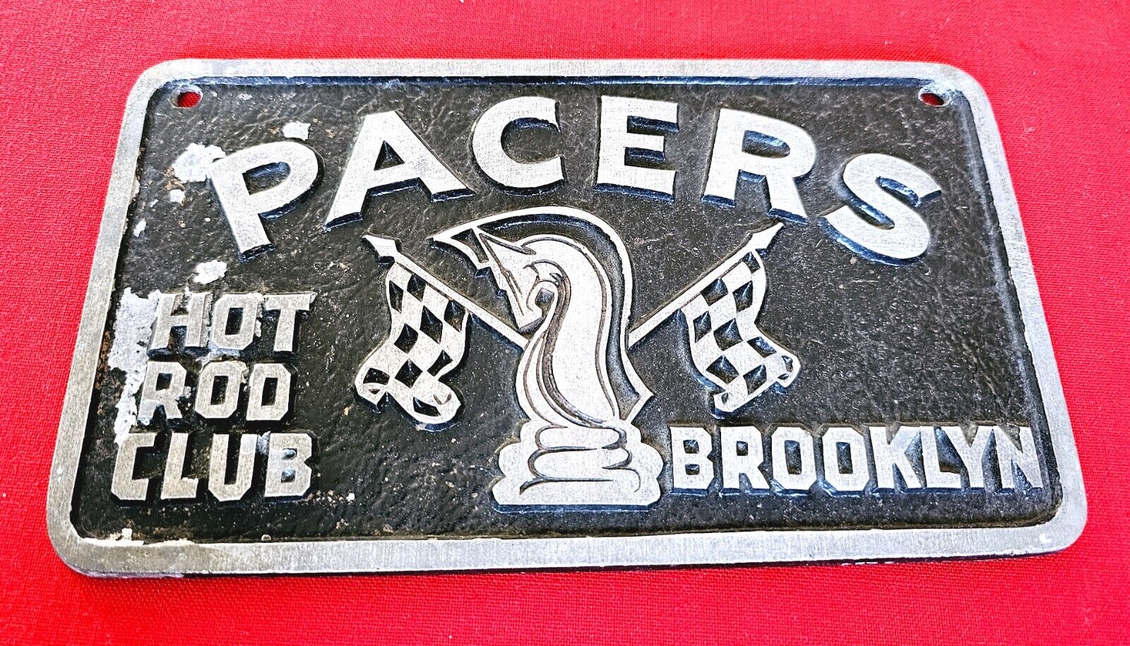 VINTAGE BROOKLY NY HOT ROAD CLUB PLATE - PACERS