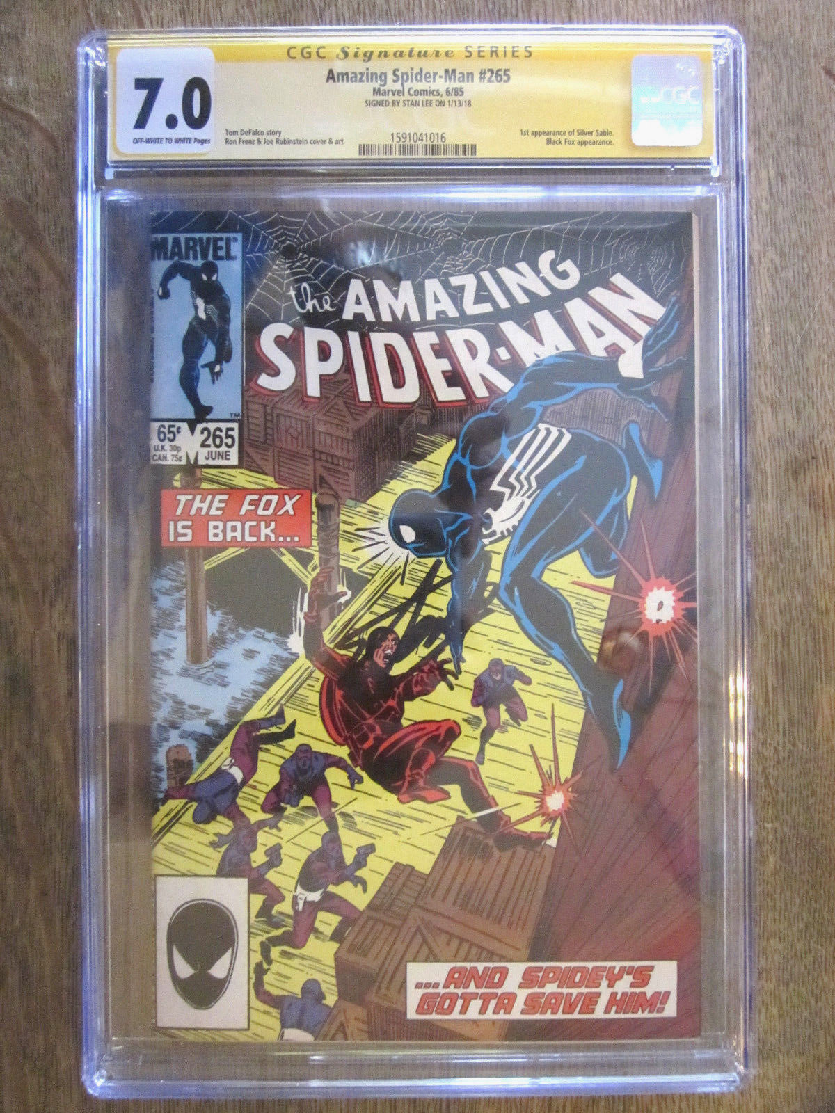 AMAZING SPIDER-MAN #265 CGC 7.0 SS Signed STAN LEE 1st SILVER SABLE  Movie
