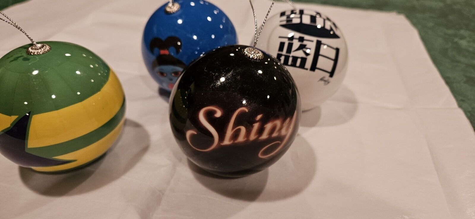 FOX 2015 Firefly Ornaments, Set of 4: Blue Sun - Shiny - Flag - Fruity Oaty Bars
