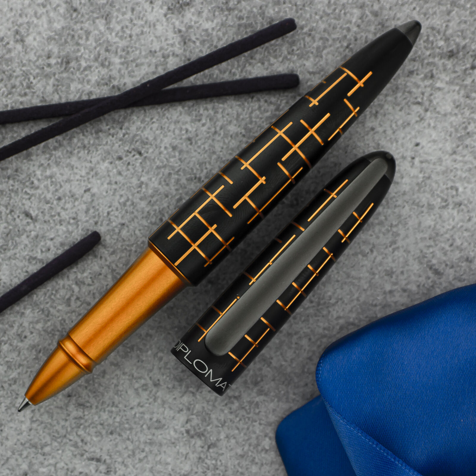 Diplomat Elox Martix Black/Orange Rollerball Pen, Made in Germany, New in Box