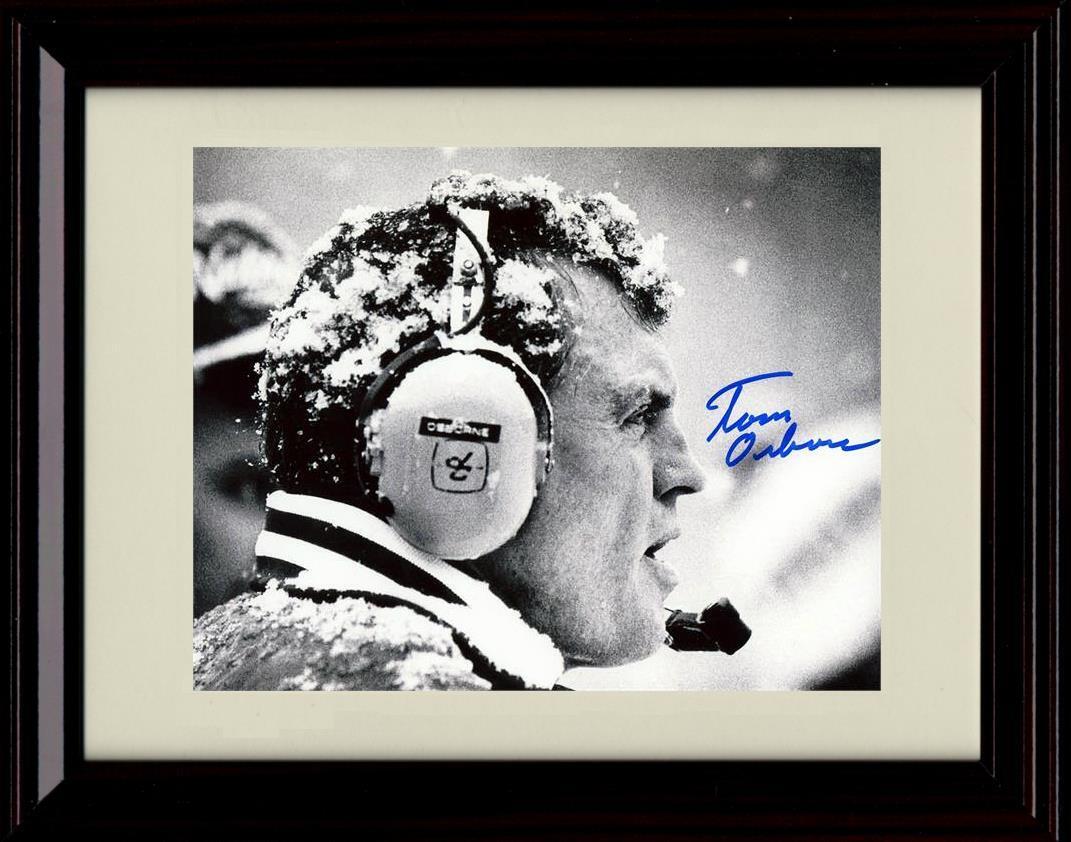Unframed Tom Osborne Autograph Promo Print - Nebraska Cornhuskers- In the Snow