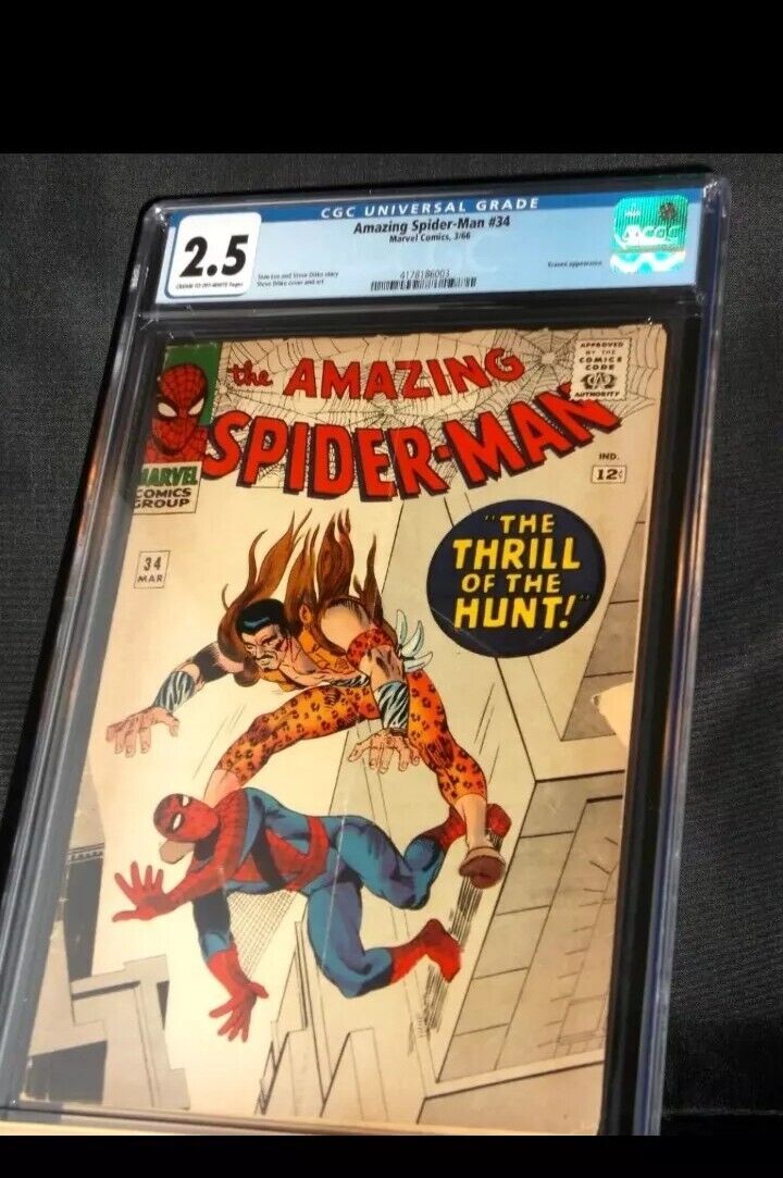 🔥The Amazing Spider-Man #34 Mar 66 CGC 2.5 Kraven Appearance🔥🔑