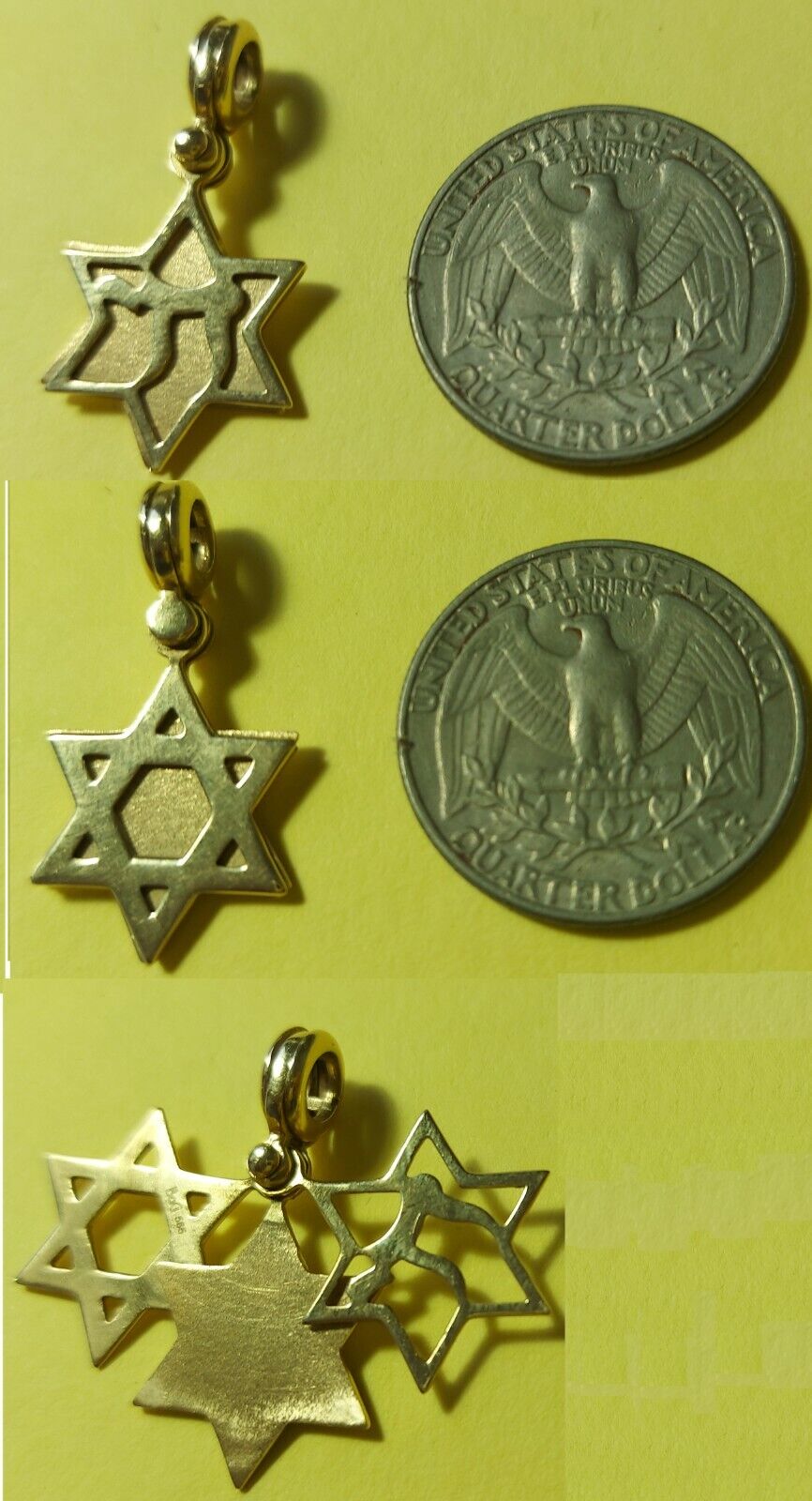 Judaica. vintage medallion magen david. gold 585.