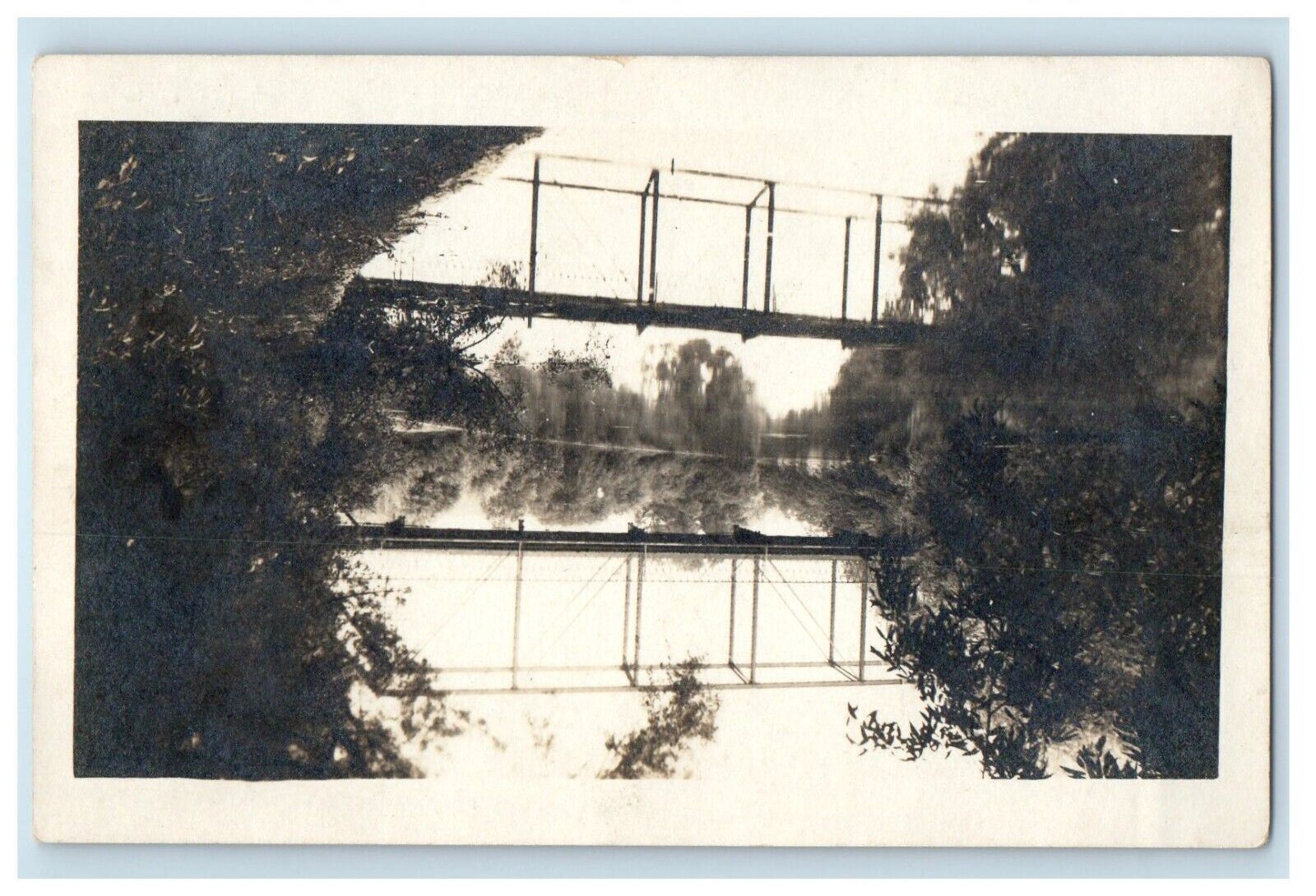 c1910\'s Water Valley Bridge Mirror Lake Hamburg New York NY RPPC Photo Postcard