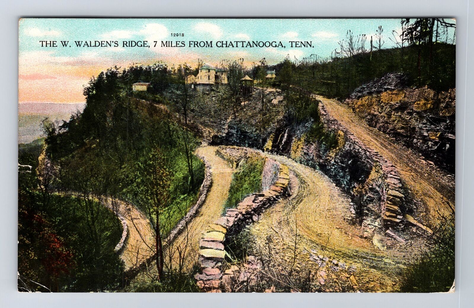 Chattanooga TN-Tennessee, The W Walden\'s Ridge, Antique, Vintage Card Postcard