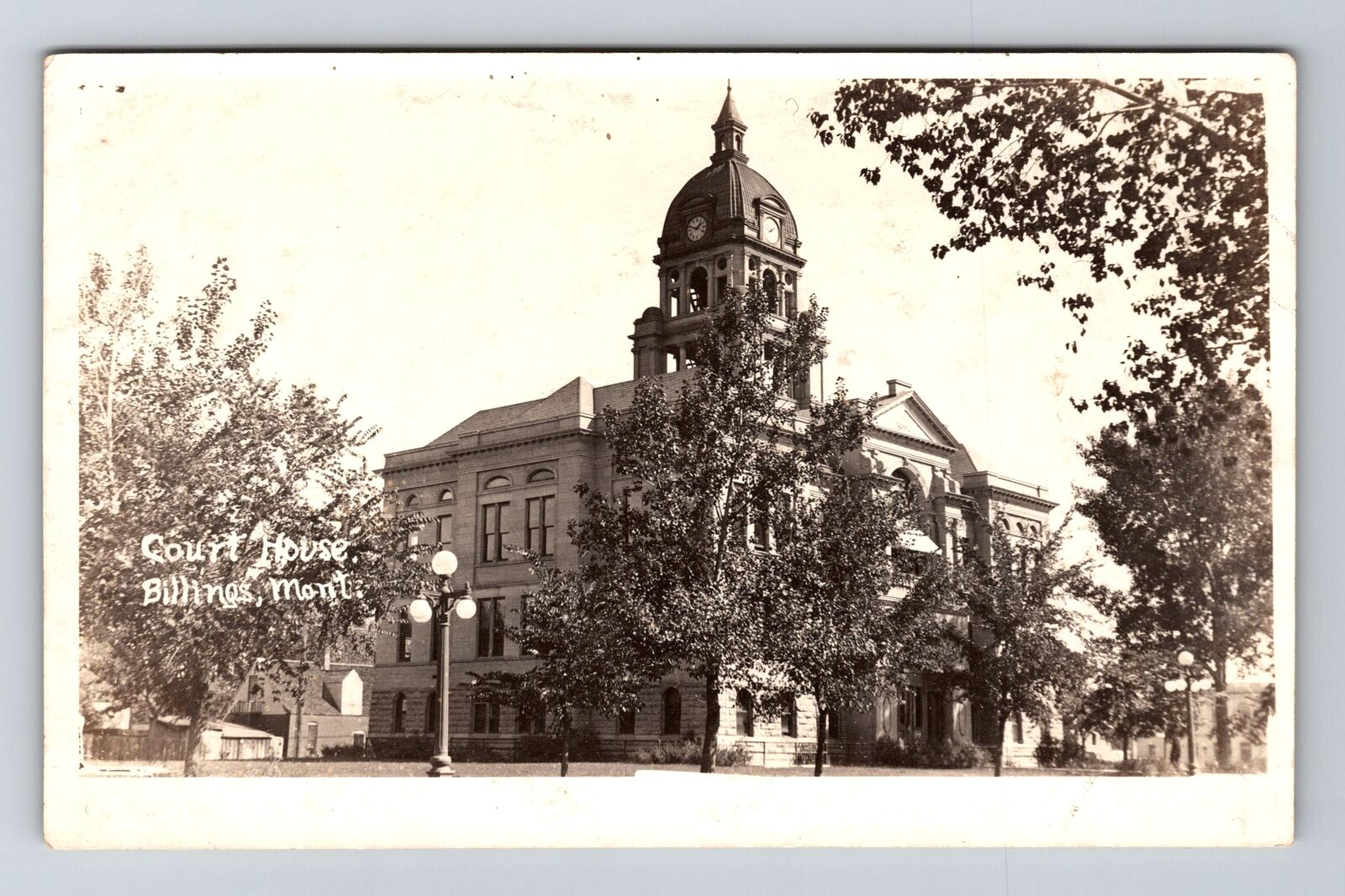 Billings MT RPPC Yellowstone County Courthouse Real Photo c1910 Vintage Postcard