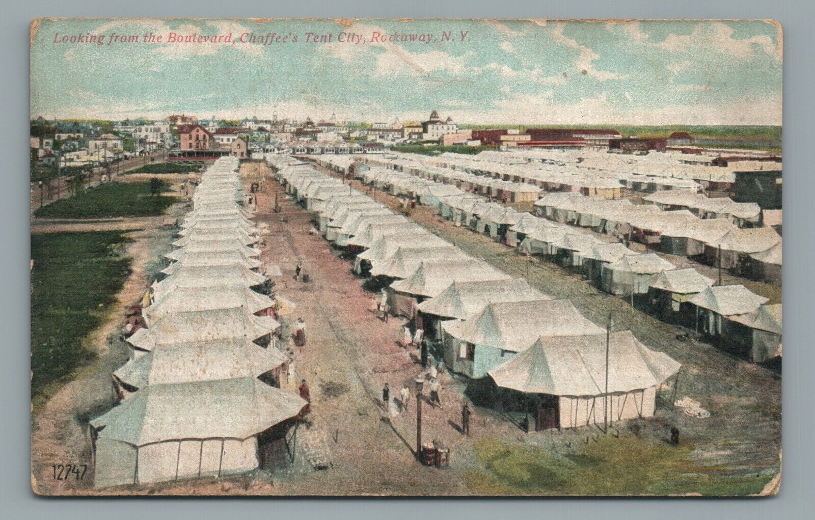 Chaffee's Tent City, Boulevard View, Rockaway NY Vintage Postcard c1907