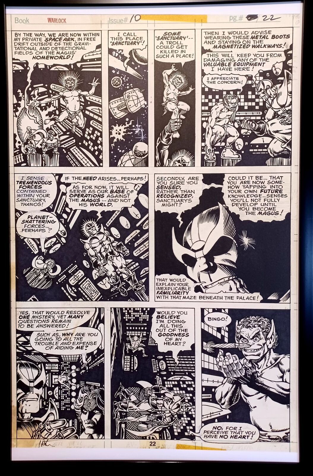 Warlock #10 pg. 22 w/ Thanos by Jim Starlin 11x17 FRAMED Original Art Print Marv