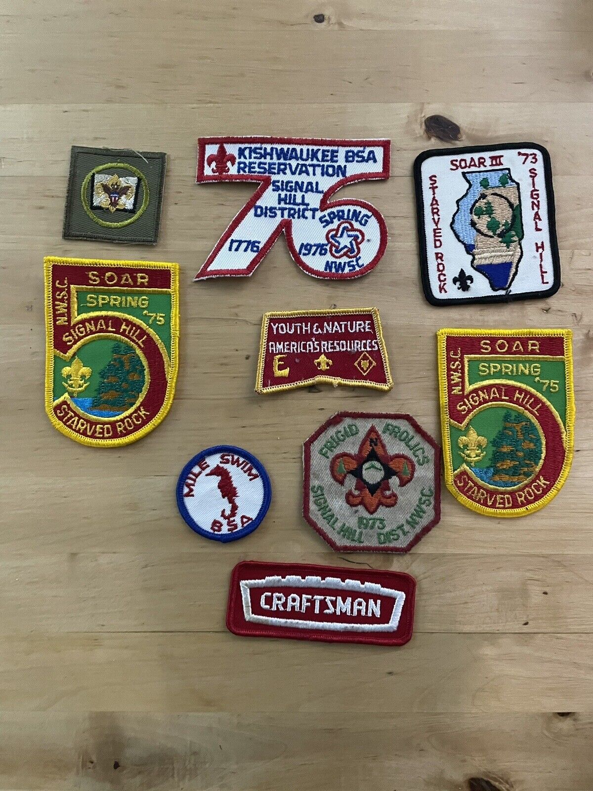 Lot of 9 Vintage Boy Scouts of America and Craftsman patches 
