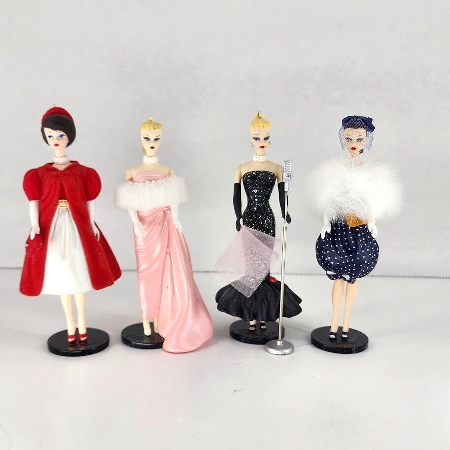 Vintage Hallmark Keepsakes Lot of 4 Barbie Ornaments 1990's Collection 4