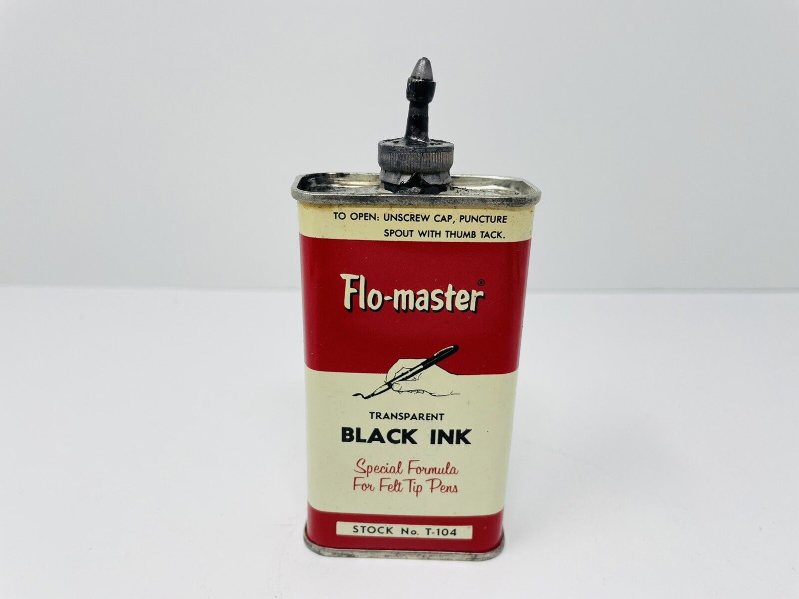 Vintage Flo-master Transparent Black Ink Stock No T-102 Cushman & Denison USA
