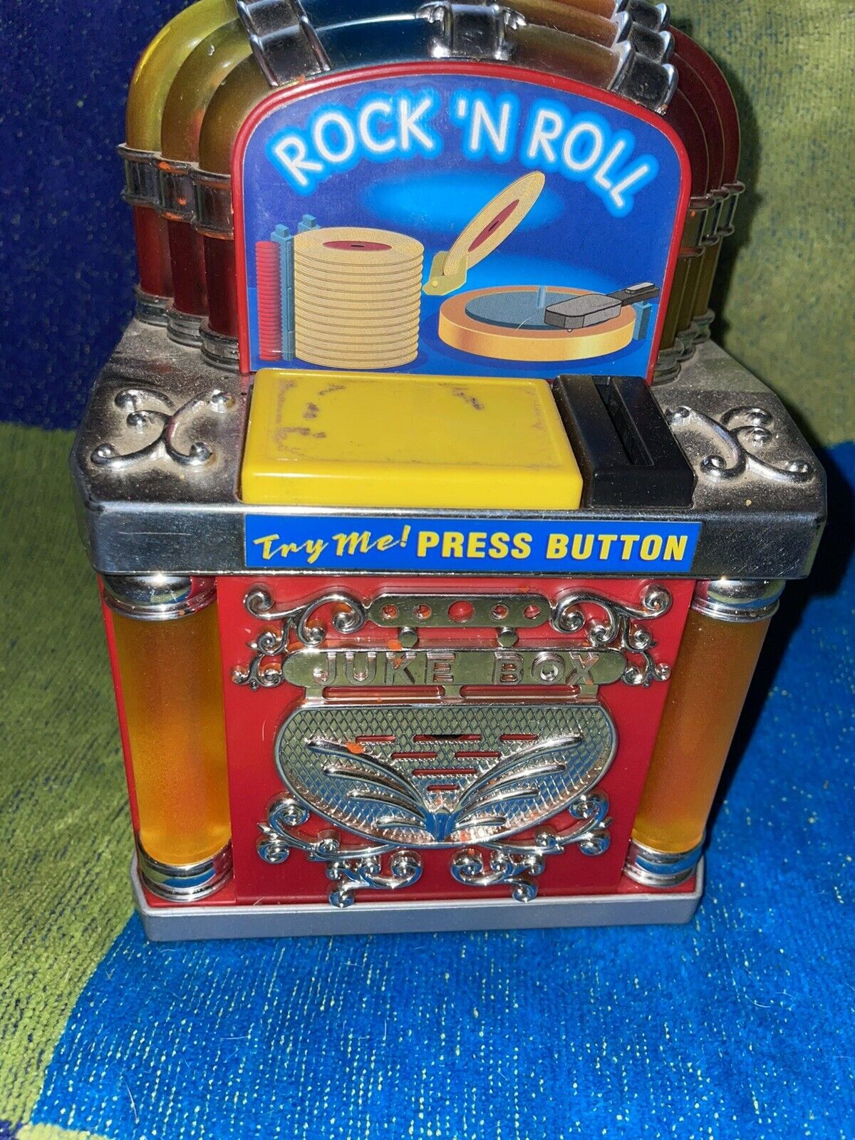 1996 Funrise Toy Rock N' Roll Musical Juke Box Piggy Bank Has Short Read
