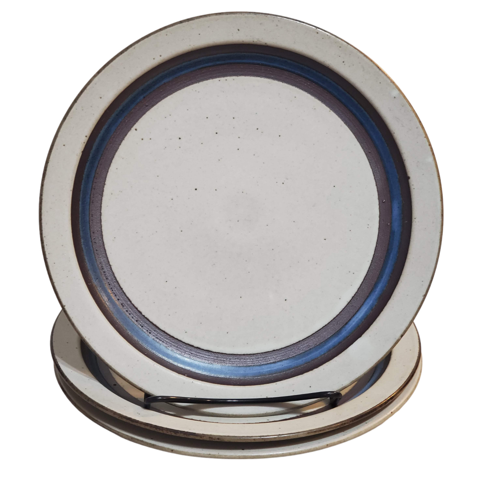 3 Otagiri Horizon 10.5” Dinner Plates Mid Century Modern Japan Stoneware Blue