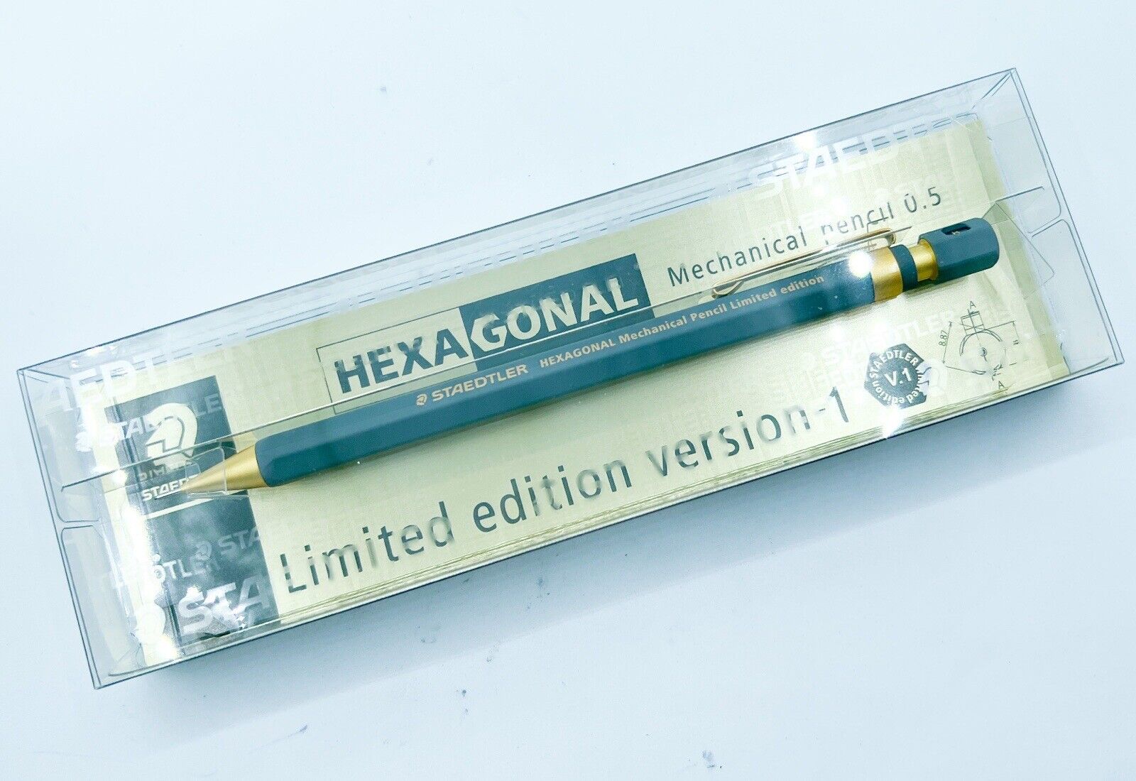 New Staedtler Hexagonal 925 77 Limited-1 Gold  Trim Mechanical Pencil 