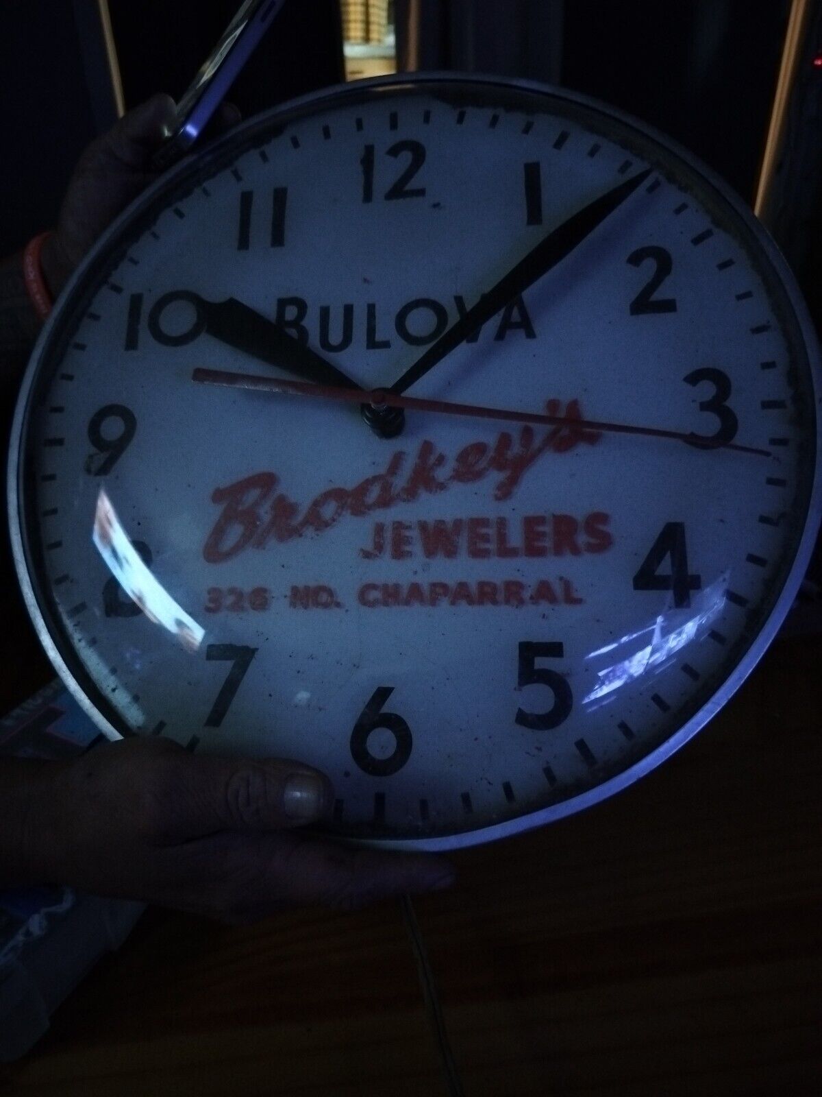 Bulova Brodkeys Jewelers 326 No. Chaparral Wall Clock