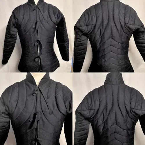 Medieval Black Gambeson Thick Padded armor LARP SCA HEMA theater costume