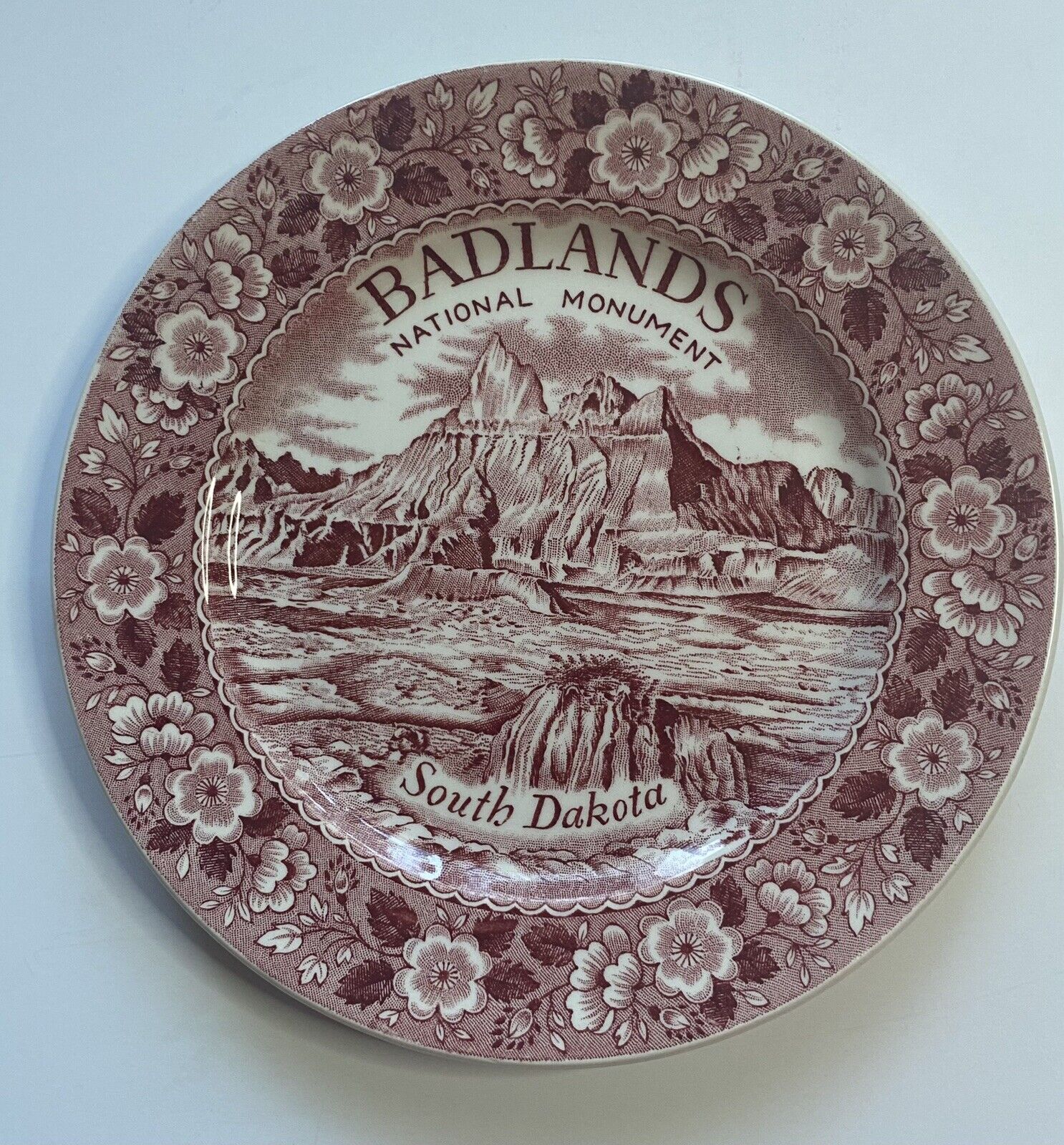 Vintage Badlands National Monument South Dakota Plate England Staffordshire 7”