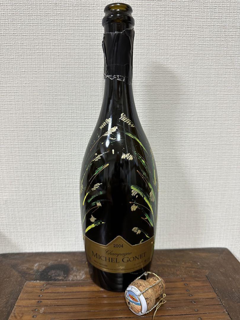 Luxury Champagne Michel Gonet 2004 Hand PaintEmpty Bottle With Cork Musée Japan