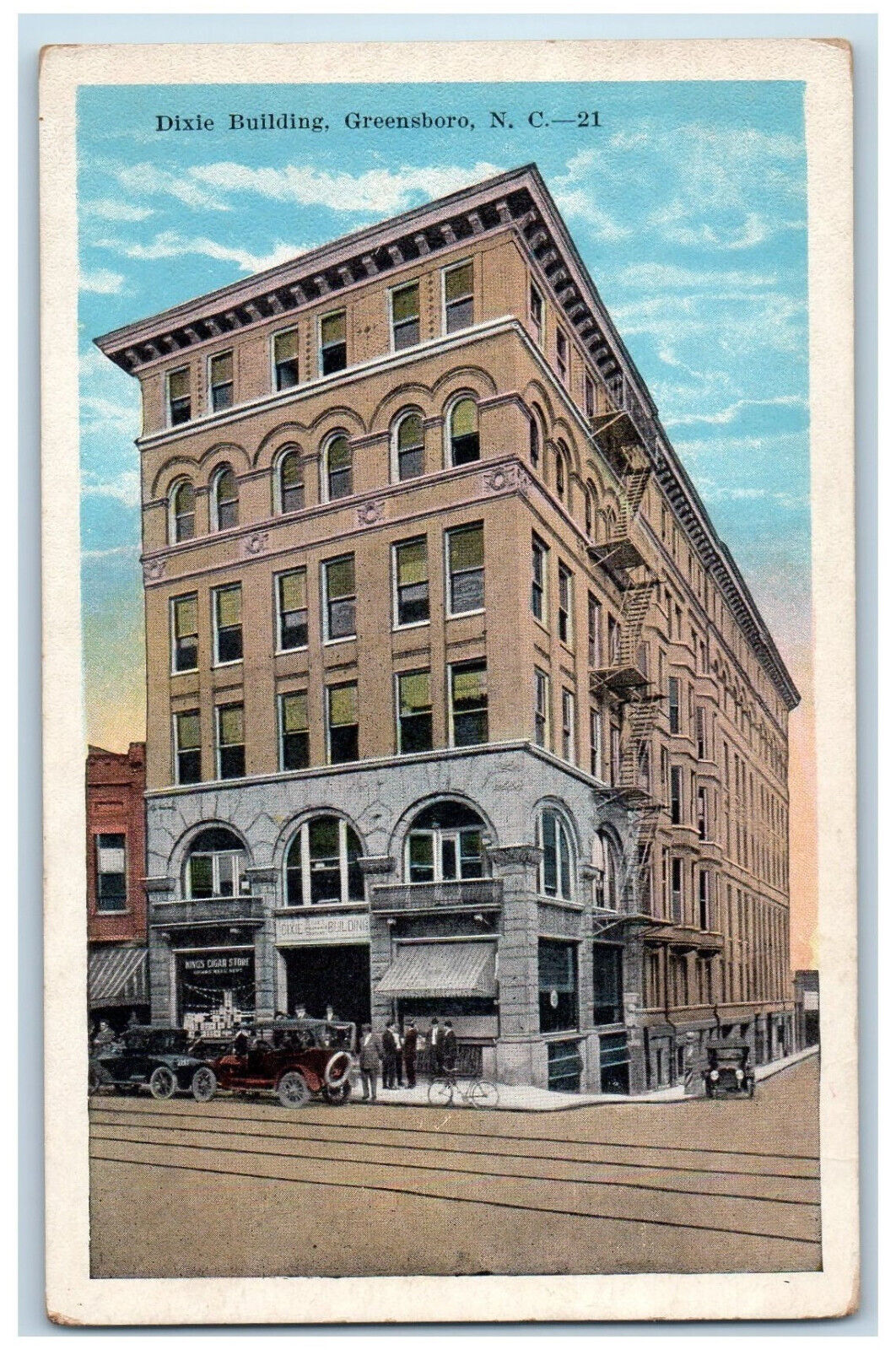 c1920's Dixie Building Greensboro North Carolina NC Antique Unposted Postcard