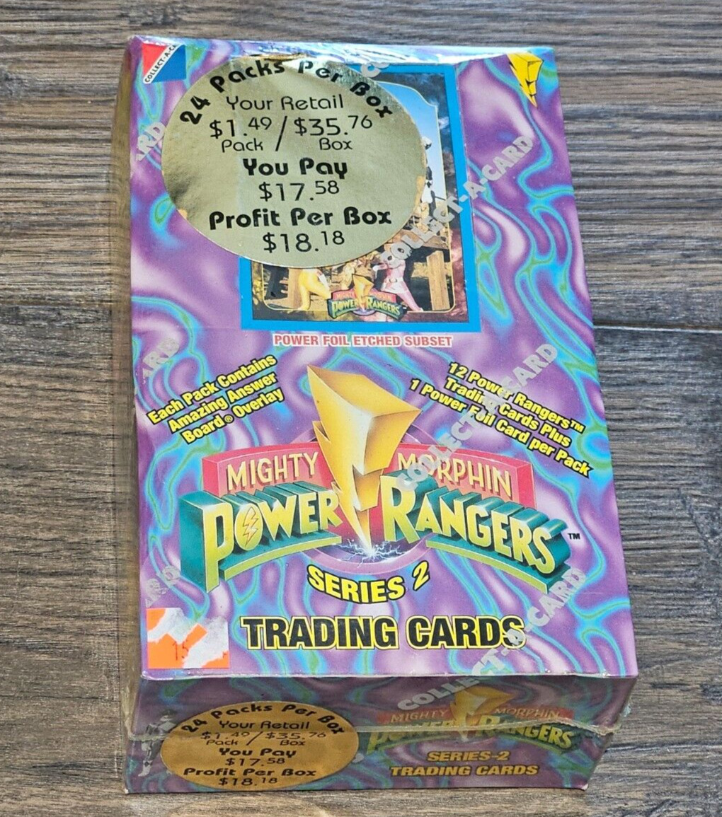 1994 MIGHTY MORPHIN POWER RANGERS Series2 Collect-a-Card purp/blu Box Sealed