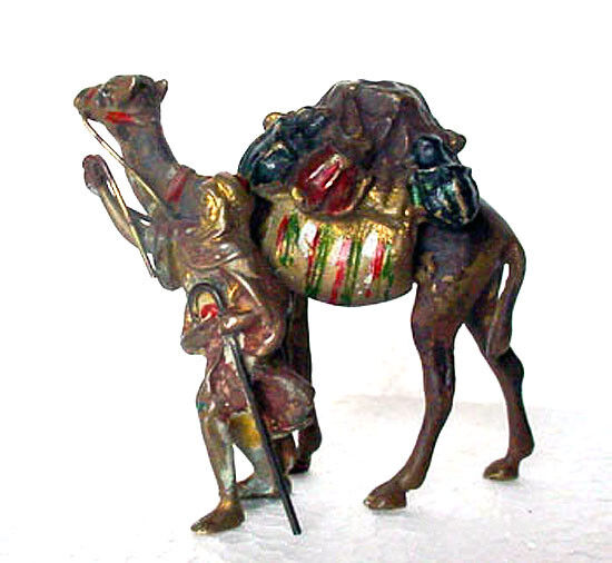 VIENNA  BRONZE ARABIC CAMEL MERCHANT FIGURE STATUE