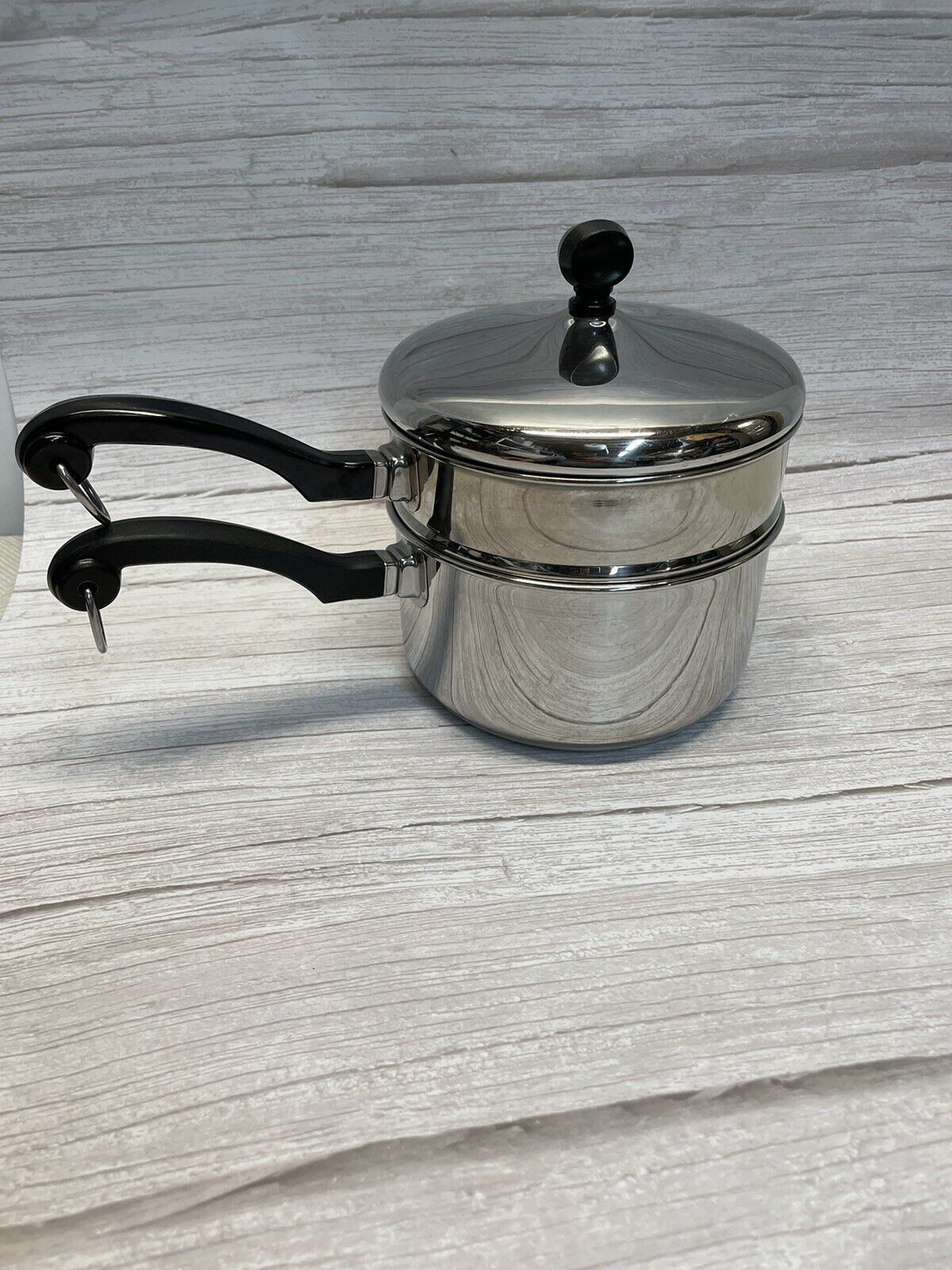Vintage Faberware Aluminum Clad Stainless Steel M8 2qt Pan With Steamer & Lid