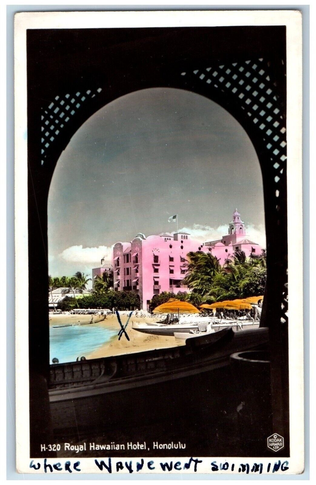 Honolulu Hawaii HI Postcard RPPC Photo Royal Hawaiian Hotel c1940's Vintage