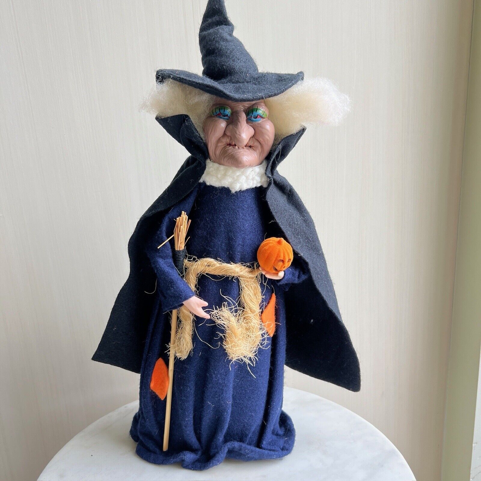 Halloween Witch Tree Topper Tabletop Decoration 16” Vintage