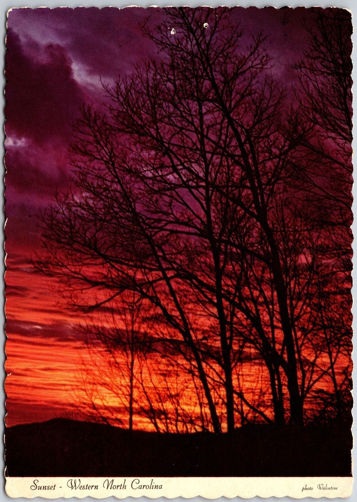 1976 Sunset Western North Carolina NC Dramatic Cloud Formation Posted Postcard
