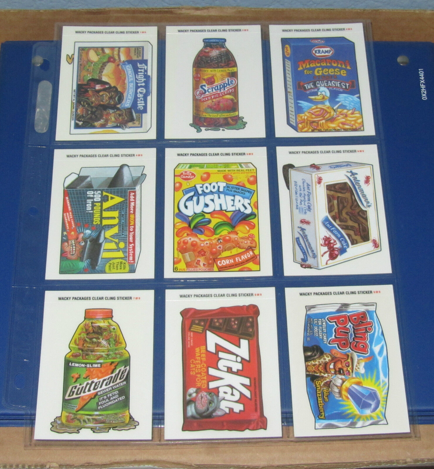 WACKY PACKAGES ANS1 CLEAR WINDOW CLINGS COMPLETE SET @@  SOLD OUT  @@   NM/MT