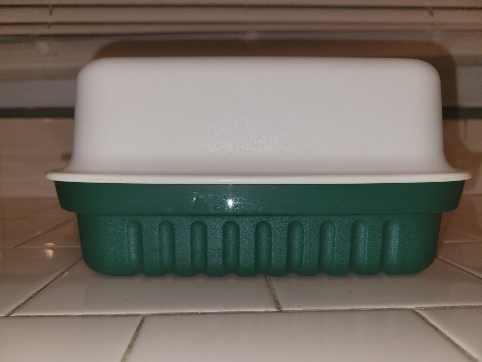 Vintage Tupperware Rectangular Bowl with Moveable Divider