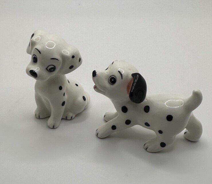 Disney 101 Dalmatian Ceramic Figurines Set Of 2 Adorable